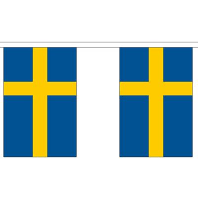 Zweden vlaggenlijn slinger - 300 cm - polyester - binnen en buiten