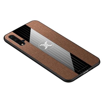 Voor Huawei Nova 5 XINLI stiksels doek Textue schokbestendige TPU beschermhoes (bruin)