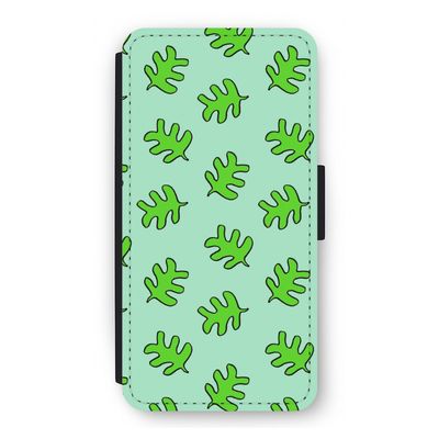 Groene blaadjes: iPhone 12 Flip Hoesje
