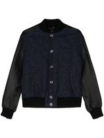 Versace veste bomber à motif Barocco en jacquard - Bleu