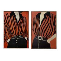 Canvas Home ESPRIT Zwart Rood Stads 83 x 4 x 123 cm (2 Stuks)