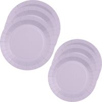 Santex Feest borden set - 40x stuks - lila paars - 17 cm en 22 cm - Feestbordjes - thumbnail