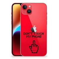 iPhone 14 Plus Silicone-hoesje Finger Don't Touch My Phone - thumbnail