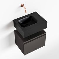 Toiletmeubel Mondiaz Andor | 40 cm | Meubelkleur Dark grey | Lex vrijhangend wastafel Urban Links | Zonder kraangat