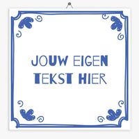 Tekst tegeltje Delfts Blauw