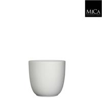 Mica Decorations - Tusca pot rond wit mat h16xd17 cm - thumbnail