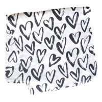 Swaddle hydrofiele doek - Zwarte Hartjes