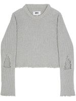 MM6 Maison Margiela pull nervuré à découpes - Gris - thumbnail