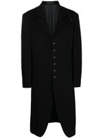 Yohji Yamamoto manteau boutonné à revers pointus - Noir