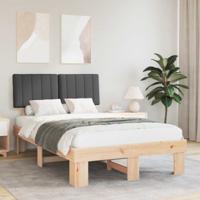 Bedframe met Gevoerd Hoofdgedeelte Donkergrijs 120 x 190 cm