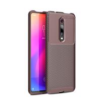 Kever serie Carbon Fiber textuur schokbestendige TPU geval voor Xiamo Redmi K20/K20pro (bruin)