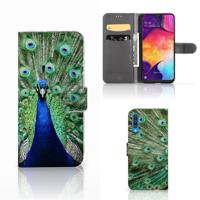 Samsung Galaxy A50 | Telefoonhoesje | Met pasjeshouder | Pauw