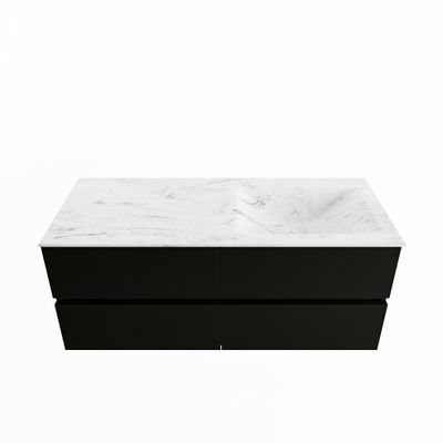 MONDIAZ VICA-DLUX 120cm badmeubel onderkast Urban 4 lades. Inbouw wastafel CLOUD rechts zonder kraangat, kleur Opalo.