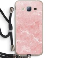 Roze marmer: Samsung Galaxy J3 (2016) Transparant Hoesje met koord