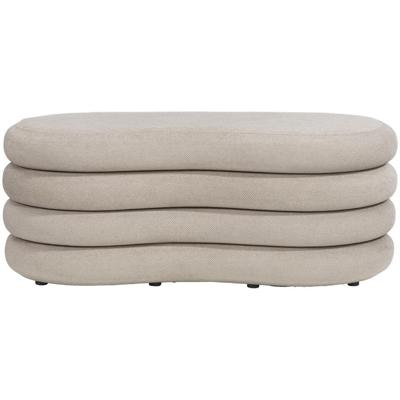 Leen Bakker - Poef Fitero - 41x106x43 Cm - Stof - Beige