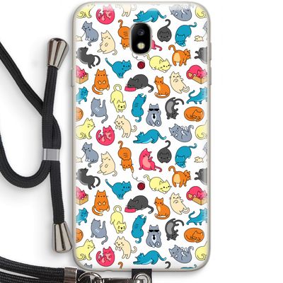 Kleurrijke katten: Samsung Galaxy J7 (2017) Transparant Hoesje met koord