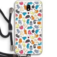 Kleurrijke katten: Samsung Galaxy J7 (2017) Transparant Hoesje met koord