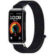 Sport loop nylon bandje - Zwart gemêleerd - Huawei Band 10 / 9 / 8 Sport loop nylon bandje - Zwart gemêleerd - Huawei Band 10 / 9 / 8
