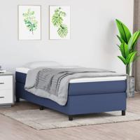Boxspring met matras stof blauw 100x200 cm