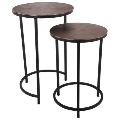 Set van 2 bijzettafels Helsingborg 31350 vintage brons