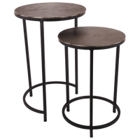 Set van 2 bijzettafels Helsingborg 31350 vintage brons - thumbnail