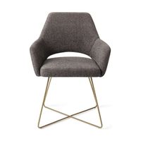 Jesper Home Yanai eetkamerstoel Amazing Grey cross gold