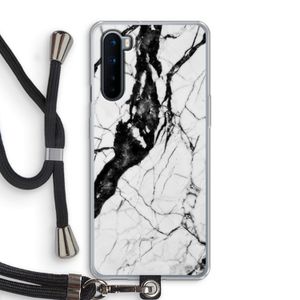 Witte marmer 2: OnePlus Nord Transparant Hoesje met koord