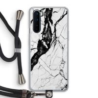 Witte marmer 2: OnePlus Nord Transparant Hoesje met koord