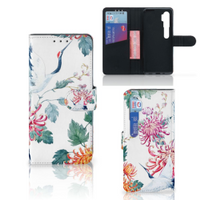 Xiaomi Mi Note 10 Pro Telefoonhoesje met Pasjes Bird Flowers - thumbnail