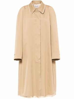 Miu Miu manteau chino à simple boutonnage - Tons neutres