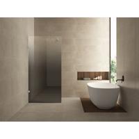 Wiesbaden Less Inloopdouche Links - 900x2000x8mm - Nano Spiegelrook naar Helder Glas - Geborsteld Staal