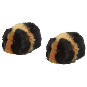 Nature Planet 2x stuks pluche knuffel cavia 13 cm zwart/bruin