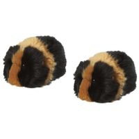 Nature Planet 2x stuks pluche knuffel cavia 13 cm zwart/bruin