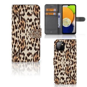 Samsung Galaxy A03 Telefoonhoesje met Pasjes Leopard