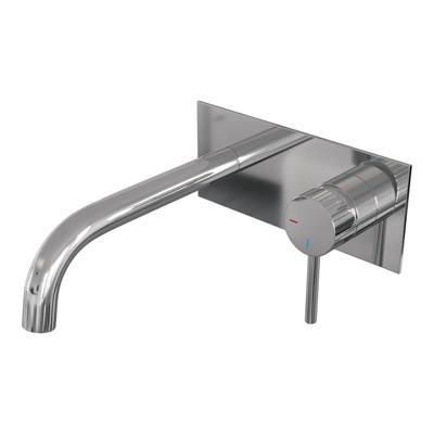 BRAUER Stripe Inbouw Wastafelmengkraan - gebogen uitloop en afdekplaat - model A1 - chroom 5-CE-329