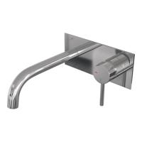 BRAUER Stripe Inbouw Wastafelmengkraan - gebogen uitloop en afdekplaat - model A1 - chroom 5-CE-329 BRAUER Stripe Inbouw Wastafelmengkraan - gebogen uitloop en afdekplaat - model A1 - chroom 5-CE-329