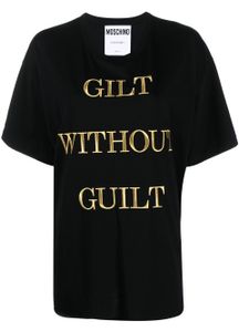 Moschino t-shirt à slogan Gilt Without Guilt brodé - Noir