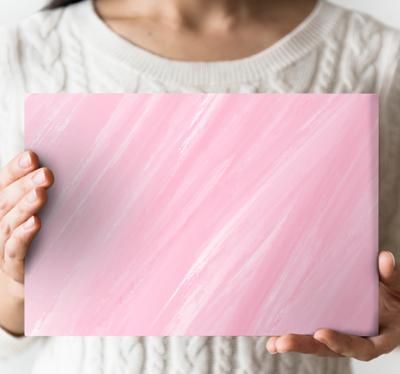 Canvas schilderij kunst Roze verf in kawaii-stijl