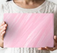 Canvas schilderij kunst Roze verf in kawaii-stijl
