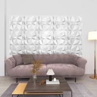 VidaXL 12 st wandpanelen 3d diamant 3 m² 50x50 cm wit