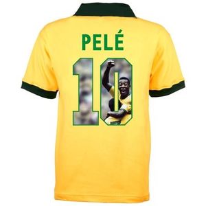 Brazilië Retro Voetbalshirt WK 1958 + Pelé 10 (Photo Style)