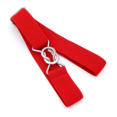 Candy-gekleurd 8-karakter clasp elastische gevlochten riem voor kinderen (rood)
