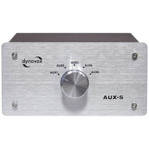 Dynavox AUX-S Cinch-audio-switch Met metalen behuizing Zilver