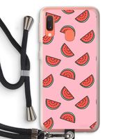Watermeloen: Samsung Galaxy A20e Transparant Hoesje met koord