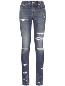 Dolce & Gabbana jean skinny Girly à effet usé - Bleu