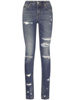 Dolce & Gabbana jean skinny Girly à effet usé - Bleu