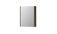 INK SPK2 spiegelkast met 1 dubbelzijdige spiegeldeur, 2 verstelbare glazen planchetten, stopcontact en schakelaar 60 x 14 x 73 cm, massief eiken