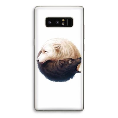 Yin Yang Wolves: Samsung Galaxy Note 8 Transparant Hoesje
