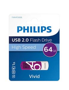 Philips FM64FD05B USB flash drive 64 GB USB Type-A 2.0 Paars, Wit