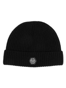 Philipp Plein bonnet à patch logo - Noir